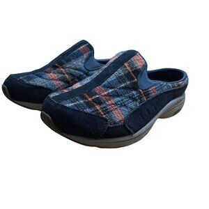 Easy Spirit Blue Plaid Clogs NWOT 9.5 W